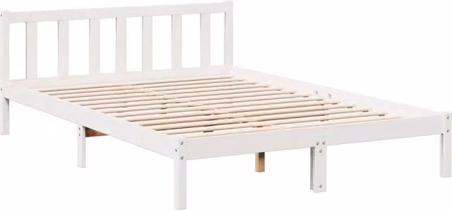 Berkfield Home Extra Long Decorative Bed Frame in White Solid Pine Wood
