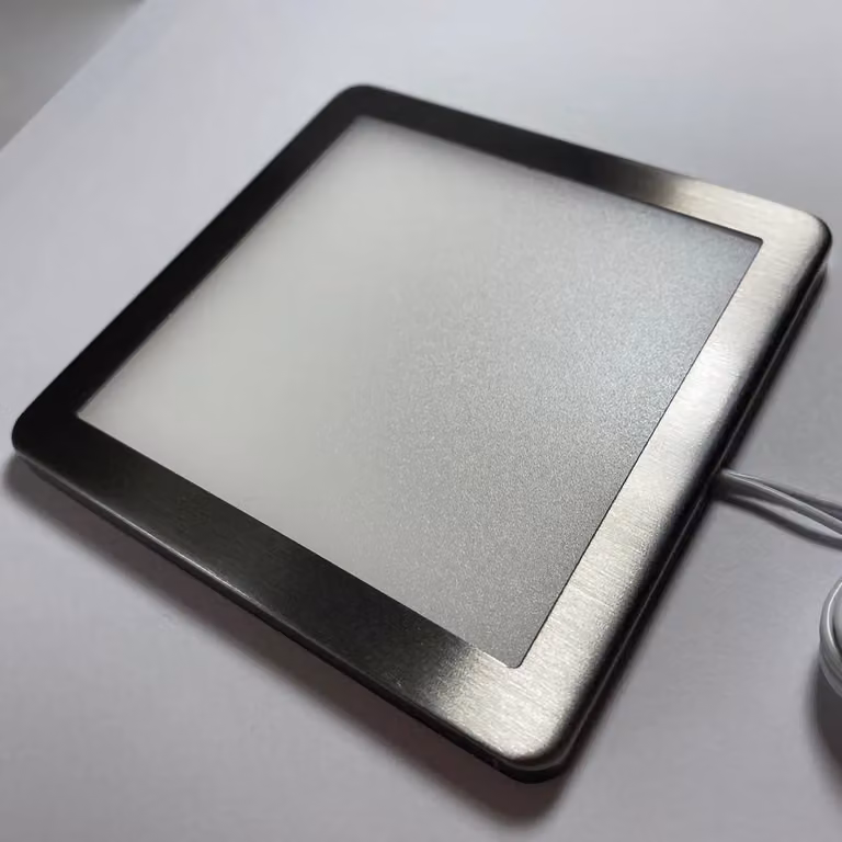 Loops 3x Brushed Nickel Ultra-Slim Square Under Cabinet Kitchen LED Light and Driver Kit with Warm White Diffused Light