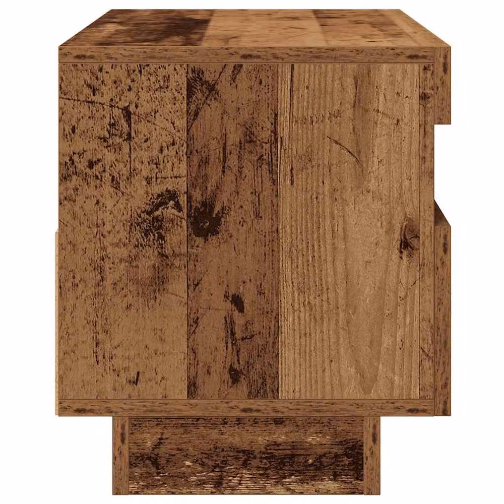 Berkfield Home Modern TV Cabinet with LED Lights in Old Wood Brown, W/D/H: 80 x 35 x 40 cm – 4