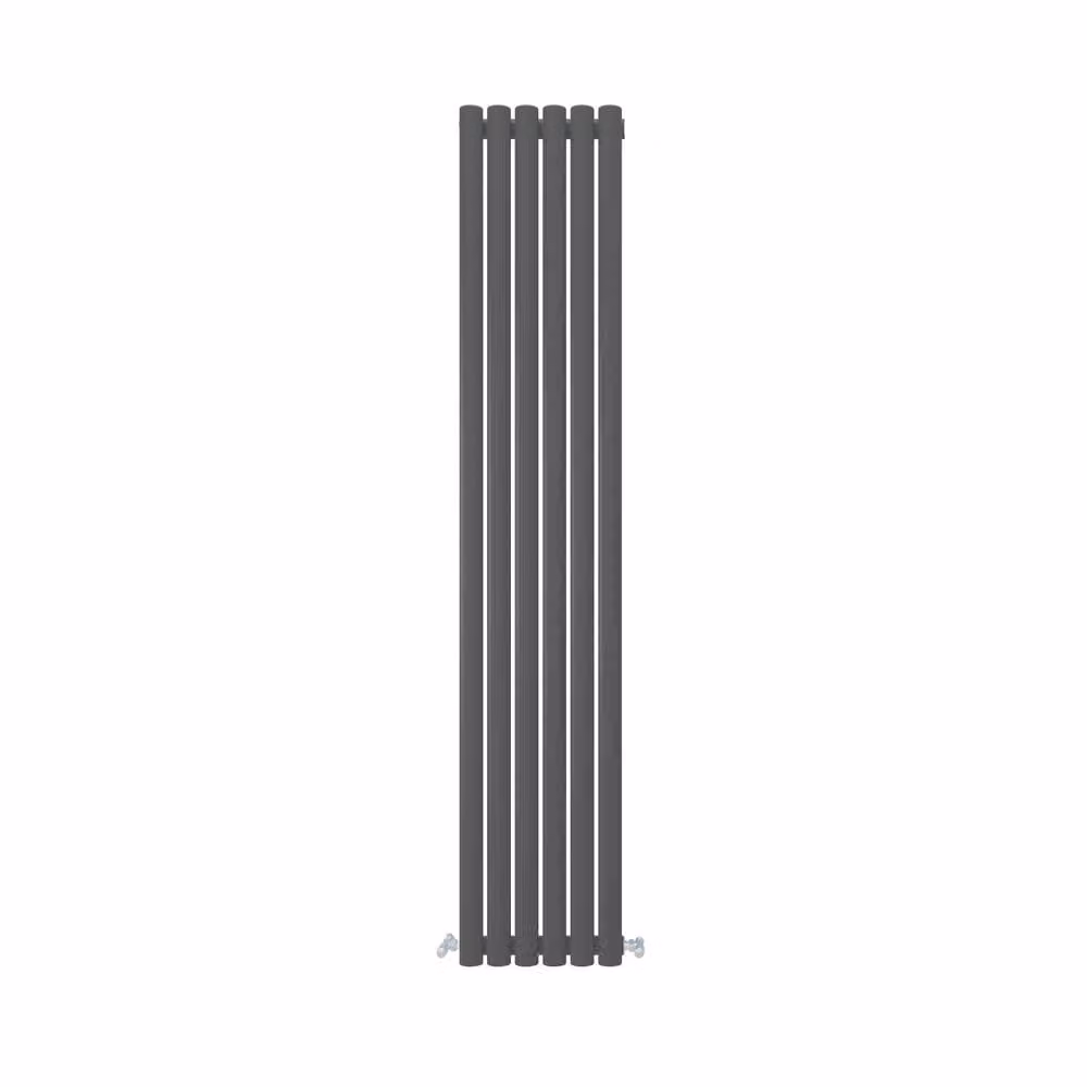 Banyetti Orva Anthracite Vertical Double Oval Column Radiator in Charcoal, H: 180 cm, W: 35.4 cm – 4