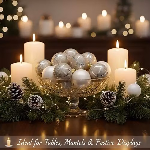 Shatchi 12-Piece Glittered Soft Foam Christmas Bauble Hanging Ornaments in Gold and Silver, Diameter: 4 cm – 2