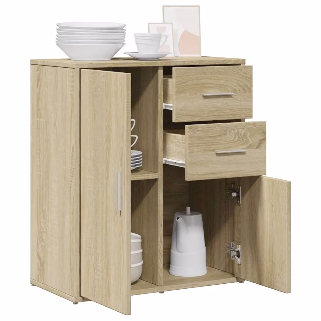 Berkfield Home Sonoma Oak Sideboard in Brown, W/D/H: 60 x 31 x 70 cm – 2
