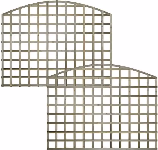 Premier Garden Supplies Arch Top Trellis Panel, Pressure Treated Tanalised Wood, Height: 140 cm, Pack of 4