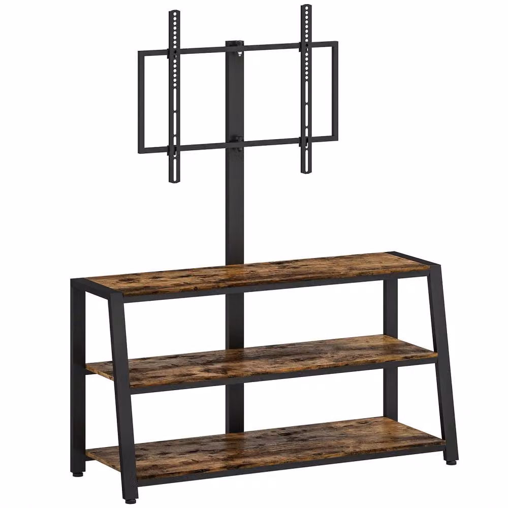 Wyld Haus Avaden Industrial TV Stand in Brown and Black with 35 Degree Swivel Mount – 2