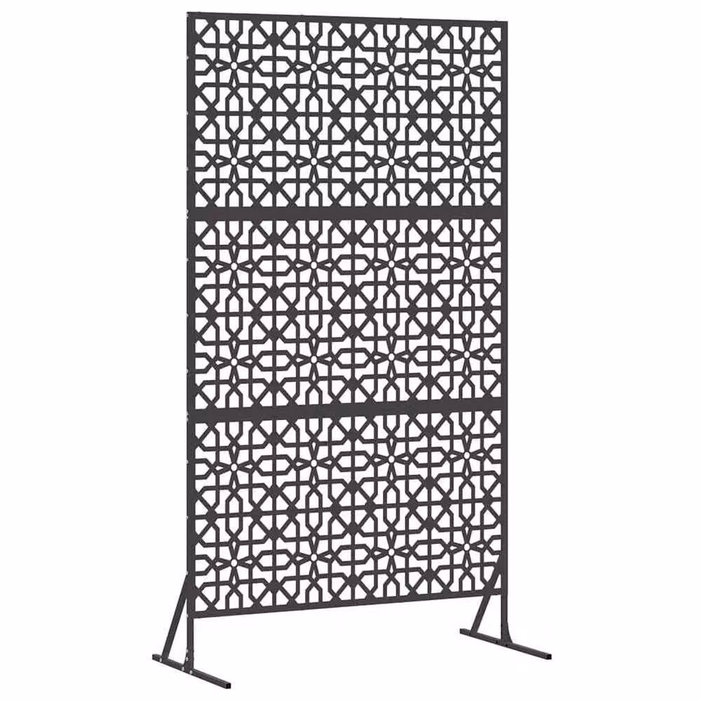 Berkfield Home Elegant Black Steel Privacy Screen, W: 100 cm, D: 50 cm, H: 180 cm – 3