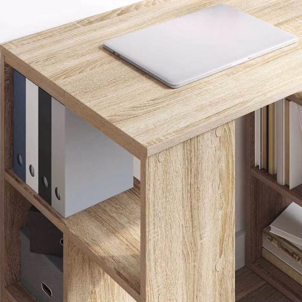 Berkfield Home Modern Corner Desk in Sonoma Oak Brown MDF – 3