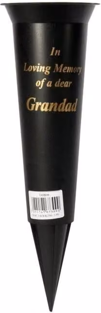 KDMD Black and Gold Grandad Grave Vase, 5 Pack, Height: 23 cm – 1