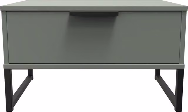 Ready Assembled 2 U Fuji 1 Drawer Wide Side Table in Pale Green – 1