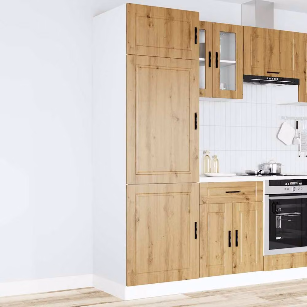 Berkfield Home Porto Artisan Oak Kitchen Cupboard in Brown, H 207.0 x W 57.0 x D 60.0 cm – 2