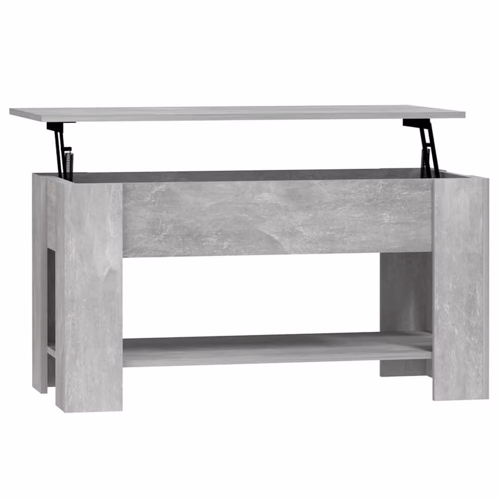 Berkfield Home Modern Rectangular Coffee Table in Concrete Grey, W/D/H: 101 x 49 x 52 cm – 3