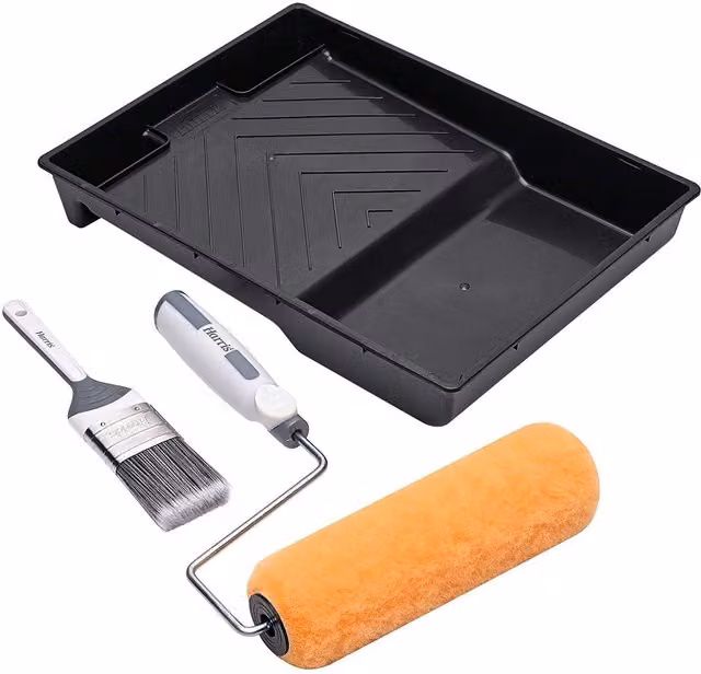Harris Seriously Good Masonry Paint Roller Set in Black, Orange and Grey
