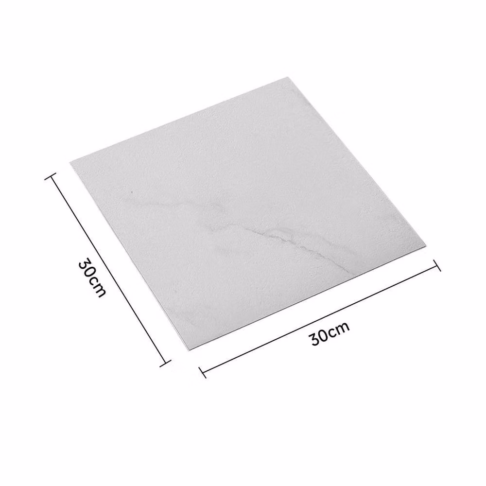 Kelvenix Set of 12 Self-Adhesive Stone-Look Floor Tiles, Grey Concrete, W: 52 cm, L: 1000 cm – 2