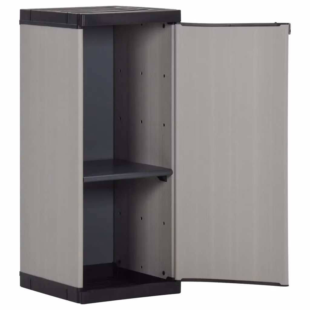 Berkfield Home Garden Storage Cabinet in Grey and Black with 1 Internal Shelf, W/D/H: 35 x 40 x 85 cm – 3