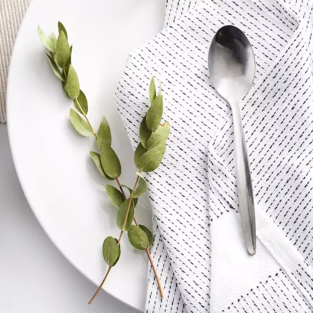 Argon Tableware Polished Stainless Steel Teaspoons, Silver, Set of 48