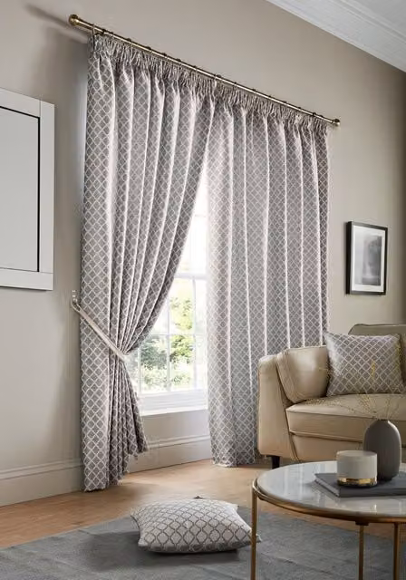 Terrys Cotswold Lined Ready Made Pencil Pleat Curtains in Silver Grey