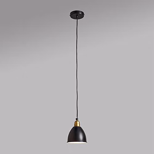 ValueLights MiniSun Modern Dome Ceiling Pendant Light in Black and Gold with Warm White LED Bulb – 2
