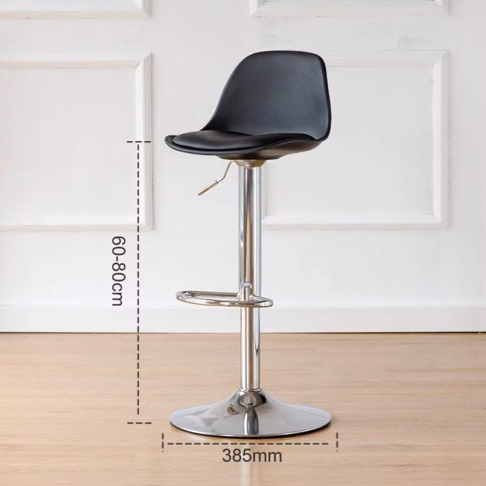 NESTLUNE Set of 4 Modern Black Metal Bar Stools for Kitchen and Breakfast Areas, H: 100 cm, W: 15 cm, D: 15 cm – 3