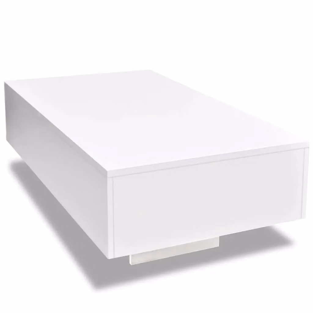 Berkfield Home Modern Rectangular Coffee Table in High Gloss White – 2