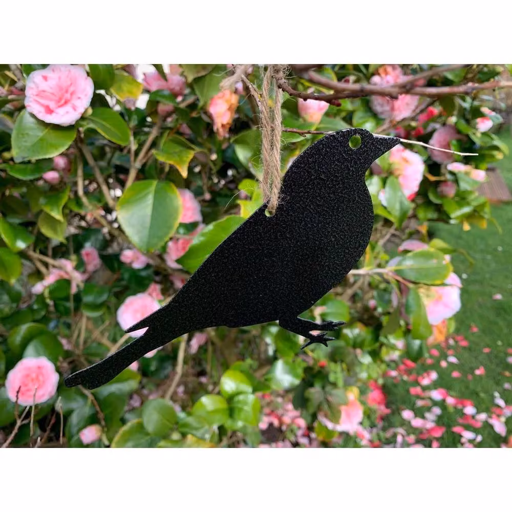 Poppyforge Black Metal Hanging Bird Garden Art, Pack of 3, W: 20 cm, H: 15 cm, Black – 2