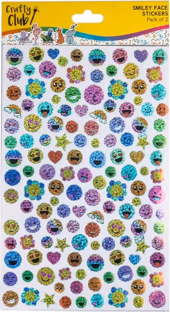 Crafty Club Smiley Face Stickers, Multicolour, Pack of 2