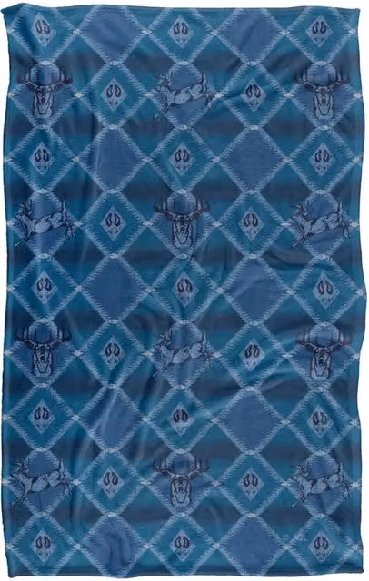 JQ Licensing Deer Southwest Blue Hunting Pattern Super Soft Snuggle Blanket, W: 91.44 cm, H: 147 cm – 5