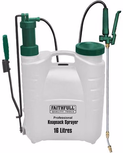 Faithfull Professional Manual Knapsack Sprayer with Viton Seals, 16L, Grey and White
