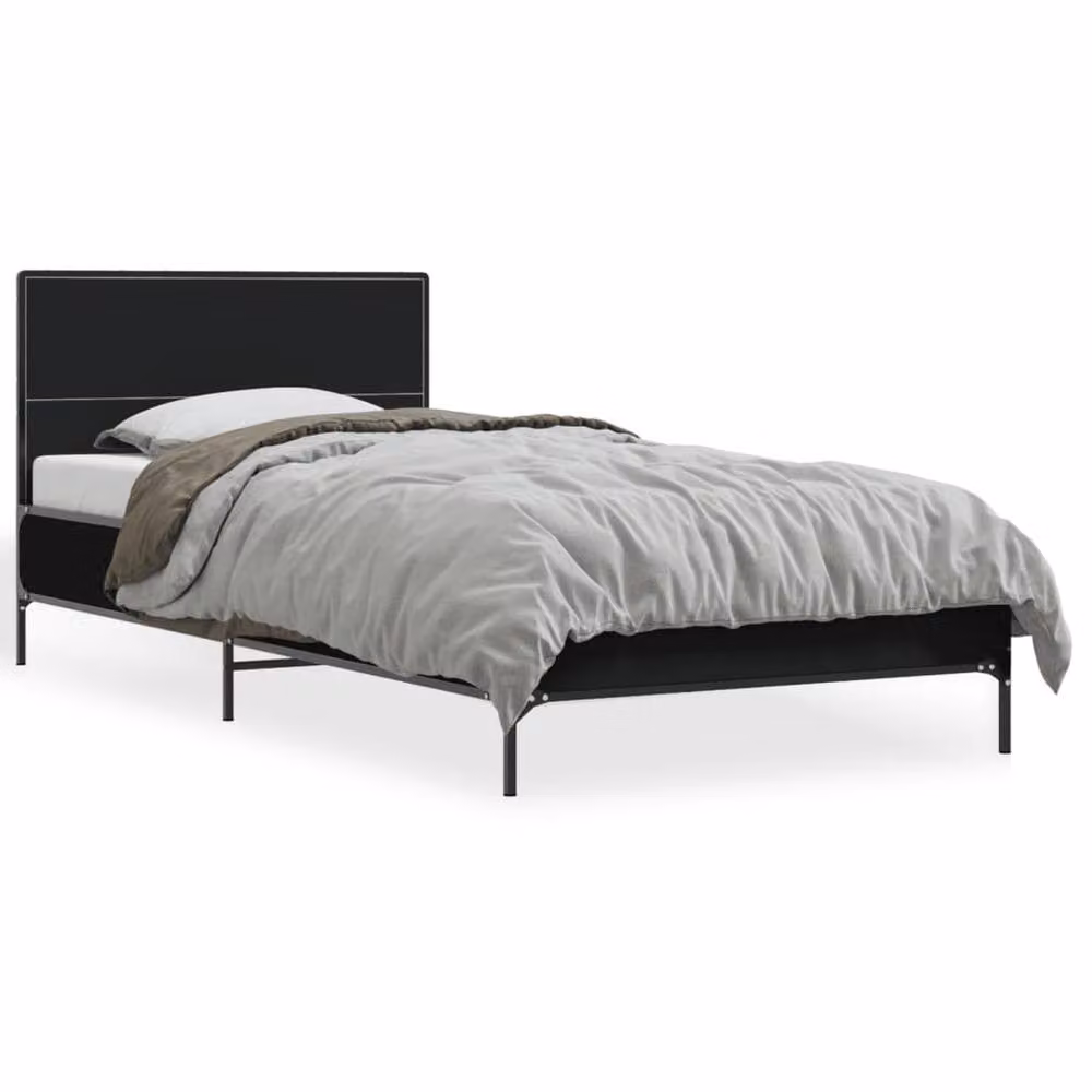 Berkfield Home Durable Bed Frame in Black, W/D/H: 90 x 200 cm – 3