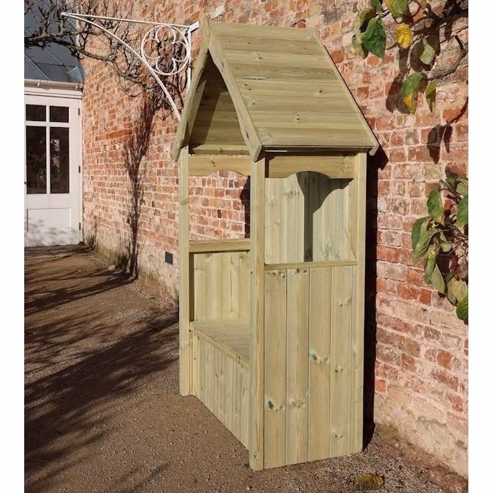 Churnet Valley Garden Furniture Ltd Willow 2 Seat Storage Arbour with Waterproof Cushions in Light Tan, W/D/H: 211 x 130 x 60 cm – 2