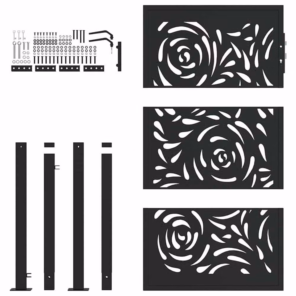 Berkfield Home Black Steel Garden Gate – 4