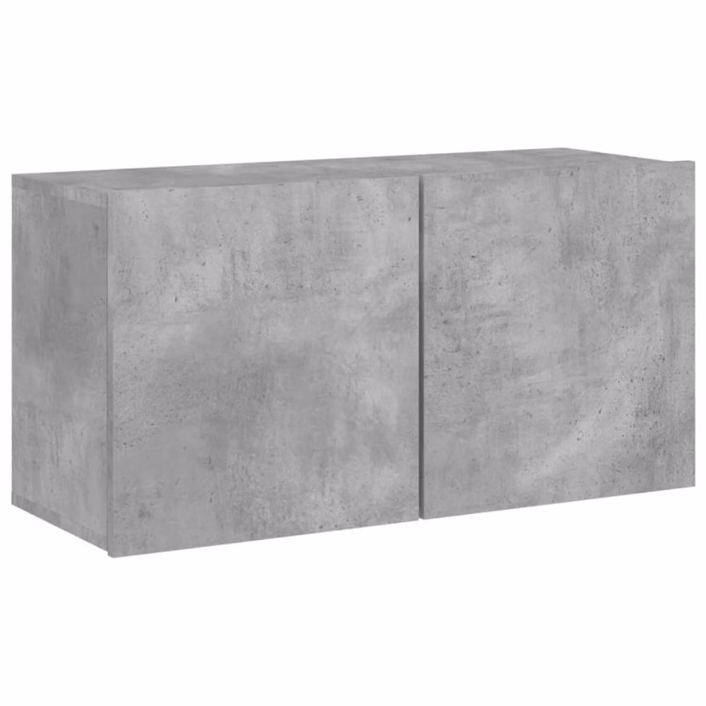 Berkfield Home Wall-mounted TV Cabinet in Concrete Grey, W/D/H: 80 x 30 x 41 cm – 3