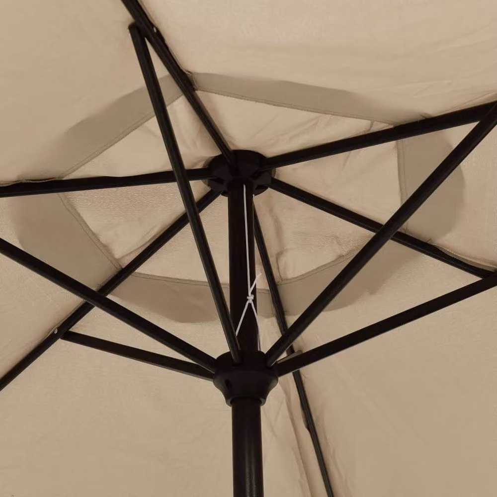 Berkfield Home Garden Parasol with Steel Pole, Beige, Diameter: 300 cm – 3
