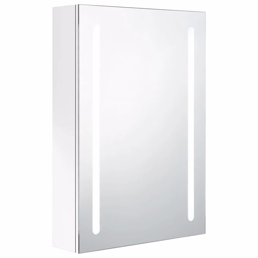 Berkfield Home LED Bathroom Mirror Cabinet in White, W/D/H: 50 x 13 x 70 cm – 2