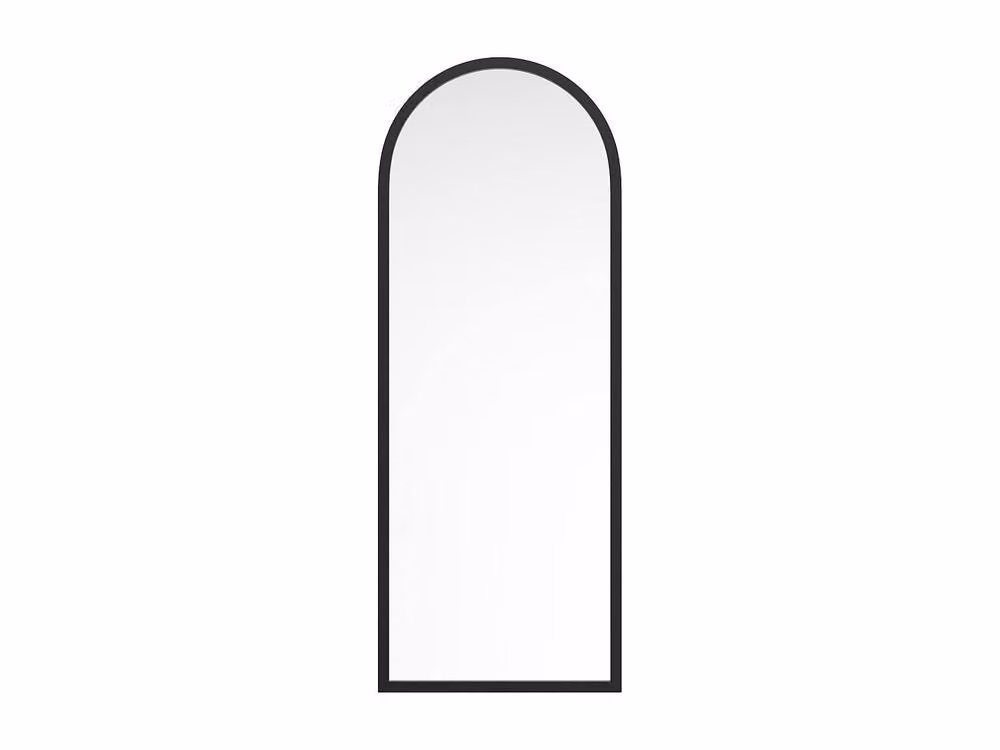 Vente-unique Large Arch Paulownia Wood Mirror in Black, W: 65 cm, H: 170 cm – 2