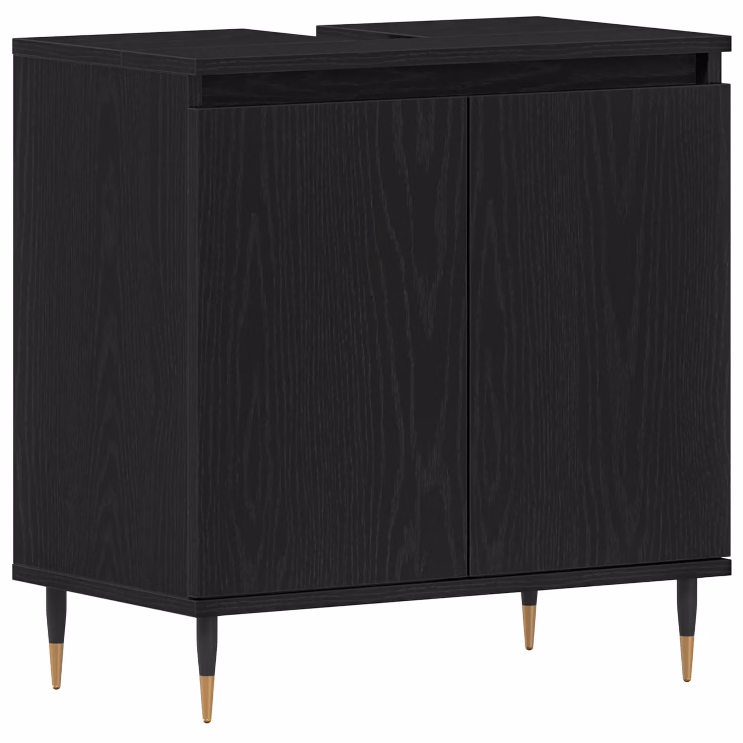 Berkfield Home Modern Black Oak Bathroom Sink Cabinet, W: 58 cm, D: 33 cm, H: 60 cm – 2
