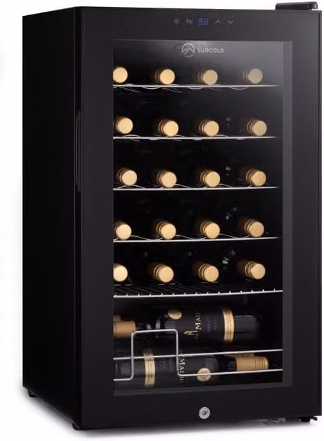 Subcold VIVA24 LED Compressor Wine Cooler in Black, W/D/H: 45 x 43 x 135 cm