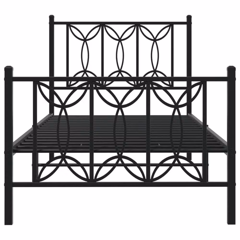 Berkfield Home Metal Bed Frame with Footboard, Black, W/D/H: 75 x 190 x 90 cm – 3