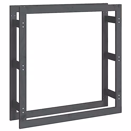 vidaXL Grey Solid Pine Wood Firewood Rack, W/D/H: 100 x 25 x 100 cm – 2