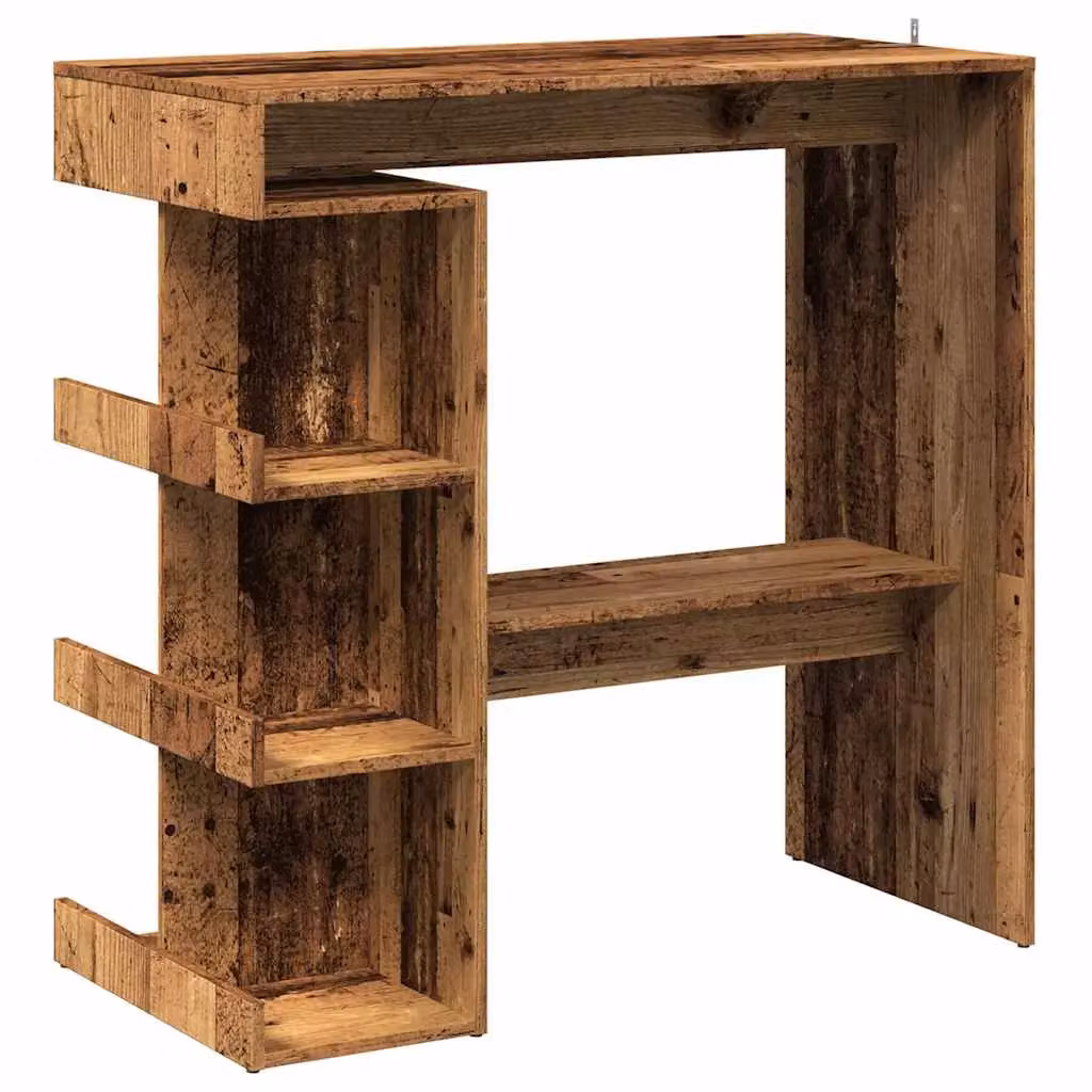 Berkfield Home Bar Table with Storage Rack in Brown, W/D/H: 100 x 48 x 101.5 cm – 2