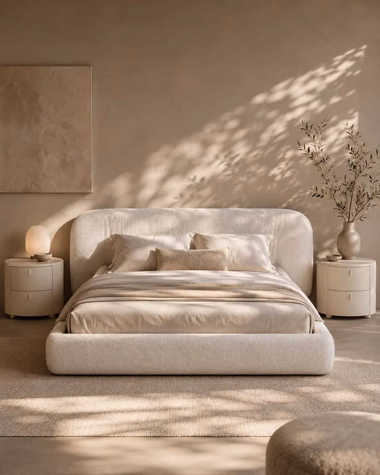 Tommy Franks Coria King Size Upholstered Bed in Beige, W/D/H: 150 x 200 cm