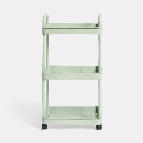 OHS 3 Tier Rolling Storage Trolley Organiser in Green – 2