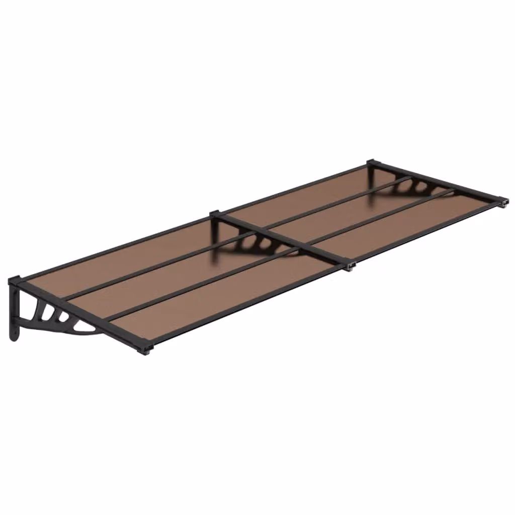 Berkfield Home Black Polycarbonate and Aluminium Door Canopy W: 239 cm, D: 90 cm – 2