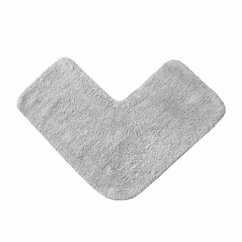 Allure Bath Fashions L-Shaped Corner Shower Mat, 100% Cotton, Grey