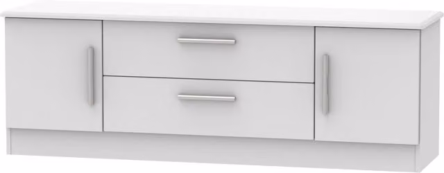 Knightsbridge Wide 2 Door 2 Drawer TV Unit in Grey Matt