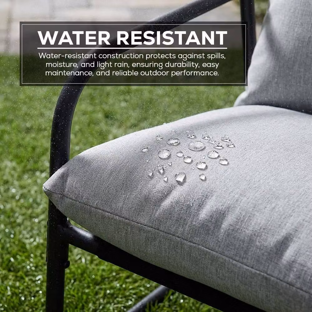 Alivio 3-Piece Modern Metal Garden Furniture Set with Cushions in Grey – 5