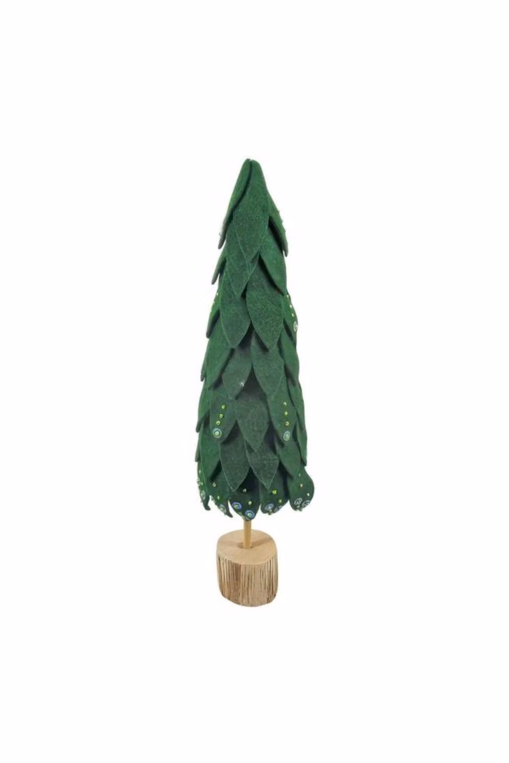 KDMD Green Felt Tabletop Christmas Tree with Wooden Base, Height: 42.5 cm – 2