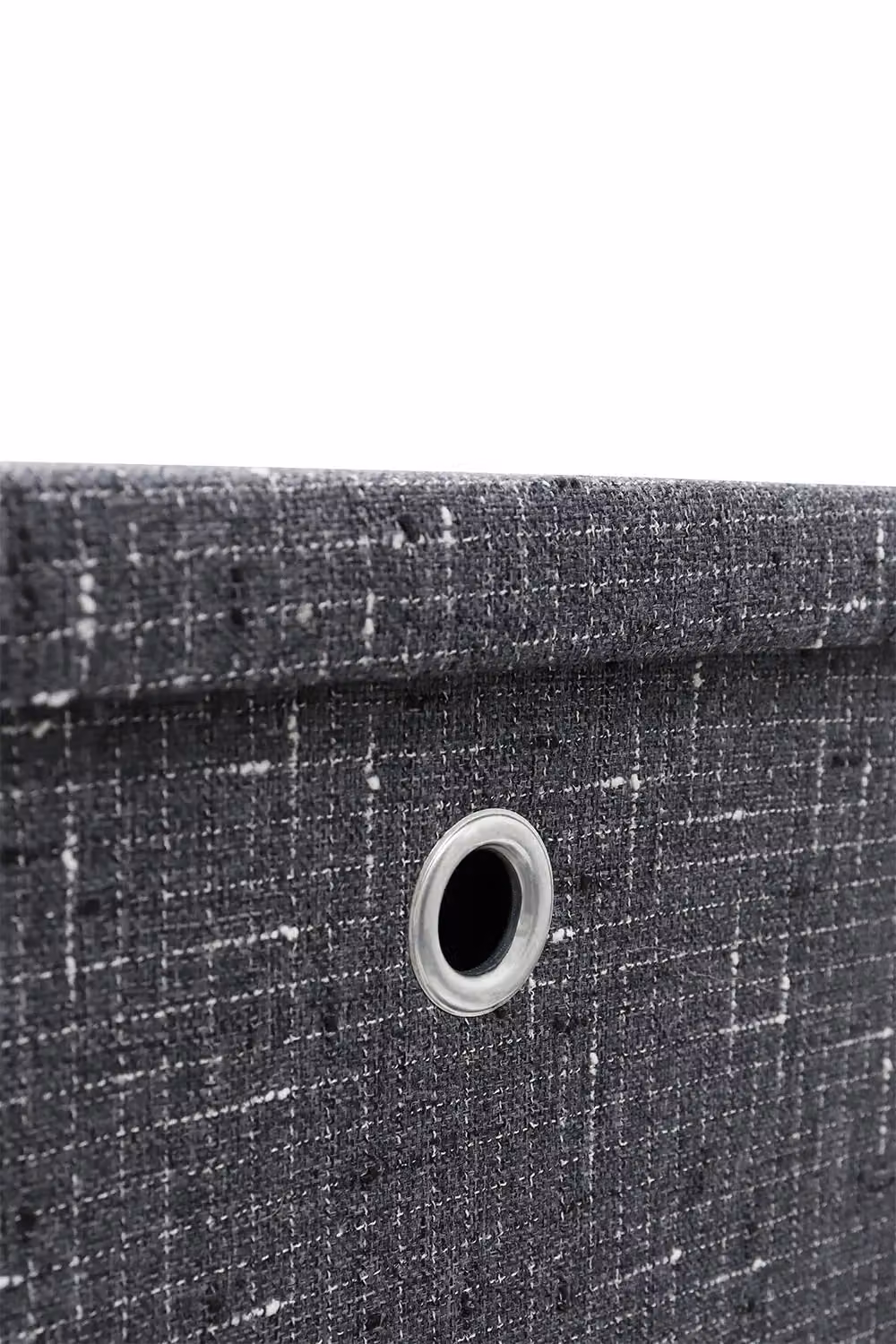 JVL Shadow Foldable Square Fabric Storage Box with Lid and Handles in Grey, W/D/H: 30 x 30 x 25 cm – 3