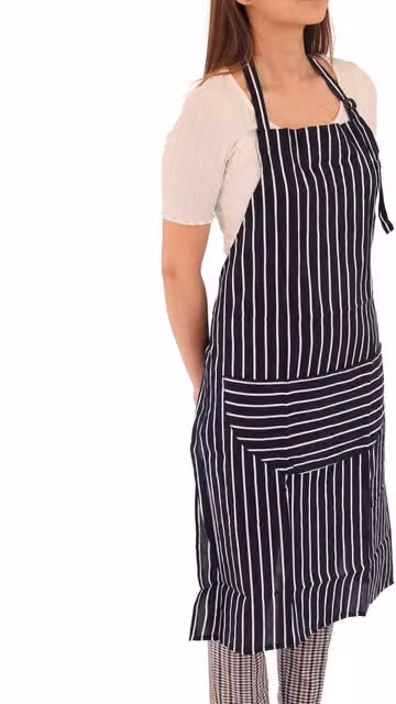 Oypla Adult Cotton Butcher Stripe Chefs Apron with Pockets in Blue and White