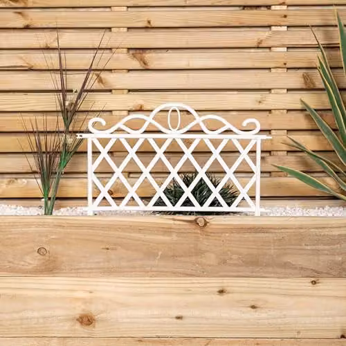 Samuel Alexander 12 Pack of Plastic Garden Border Edging Fences in White and Black – 2