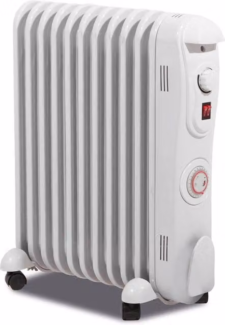 St Helens Prem-I-Air 2.5 kW 11 Fin Oil Filled Radiator with 24 Hour Timer in White