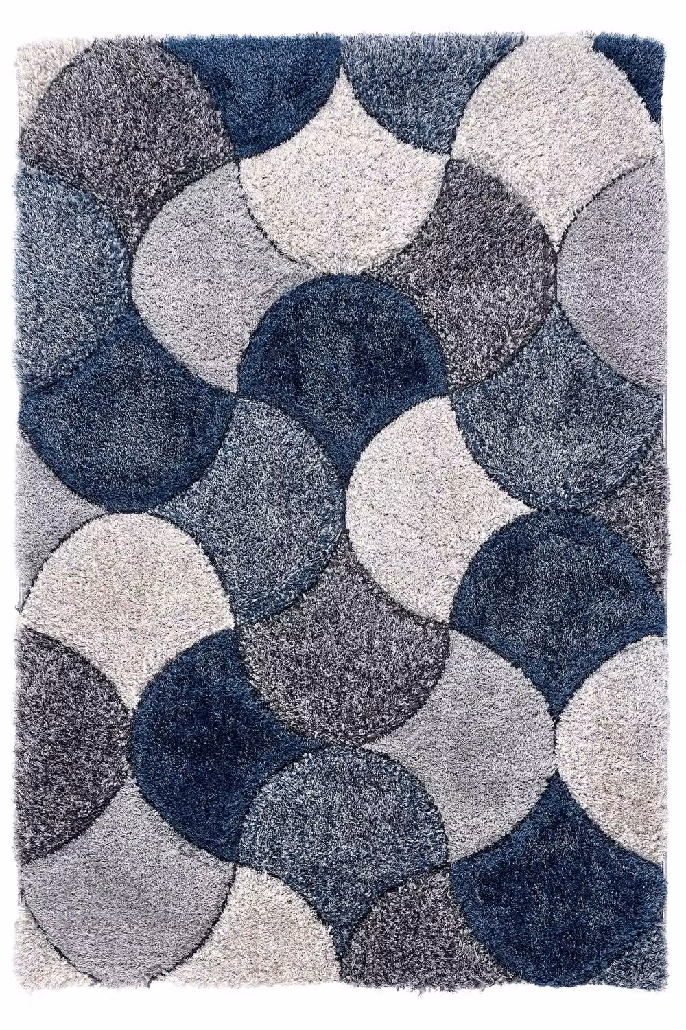 Phoenox Textiles Limited Origins 3D Scallop Navy Blue Rug, W: 120 cm, D: 170 cm – 2